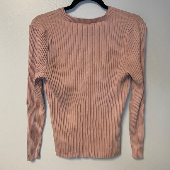 Pink Stripped Sweater by H&M size Large - Picture 2 of 5